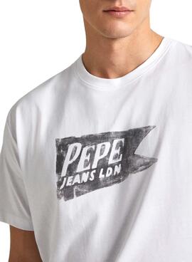 Camiseta Pepe Jeans Single Cardiff Branca Homem