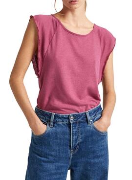 Camiseta Pepe Jeans Kai Rosa Para Mulher