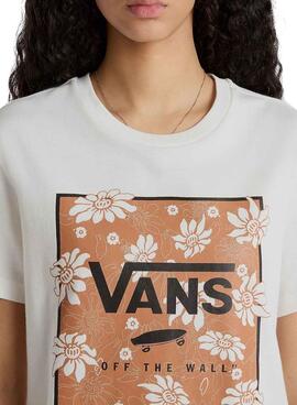 Camiseta Vans Tropic Fill Floral Bege para Mulher.