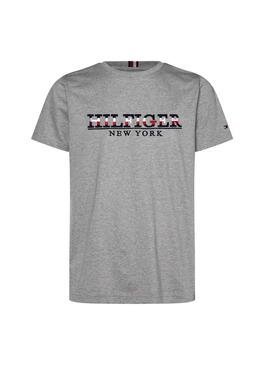 T-Shirt Tommy Hilfiger Strike Through Cinza