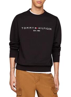 Moletom Tommy Hilfiger Logo Preto para Homem