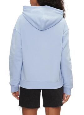 Moletom com capuz Tommy Jeans Drawcord Hoodie Azul Mulher