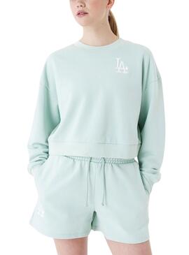 Mostra-me apenas a tradução para o português disso: Moletom New Era Crop Neck LA Dodgers Verde Mulher