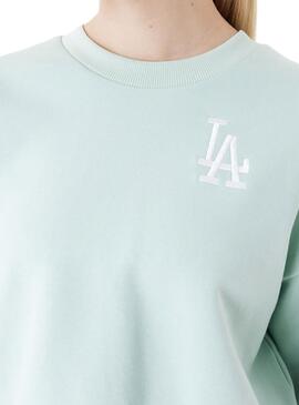 Mostra-me apenas a tradução para o português disso: Moletom New Era Crop Neck LA Dodgers Verde Mulher