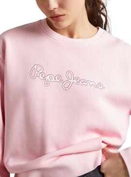 Moletom Pepe Jeans de lã rosa para mulher.