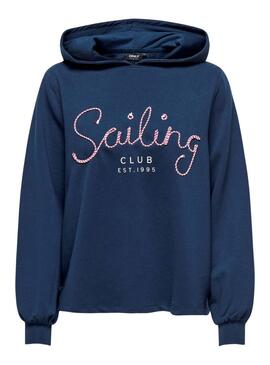 Moletom Only Trust Sailor Hood Marinho Para Mulher