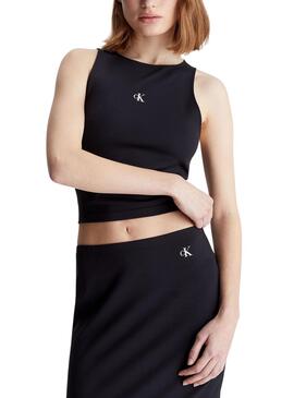 Top Calvin Klein Arquivo Milano Preto para Mulher