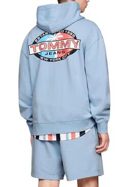 Moletom Tommy Jeans Archive Azul para Homem