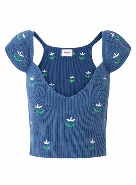 Top Pepe Jeans Greer Azul Para Mulher