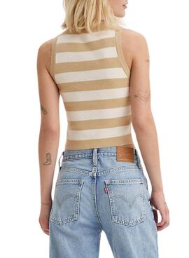 Top Levis Ocean Beige Rayas para Mulher