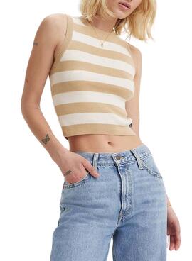 Top Levis Ocean Beige Rayas para Mulher