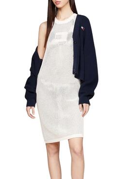 Vestido Tommy Jeans Open Branco para Mulher