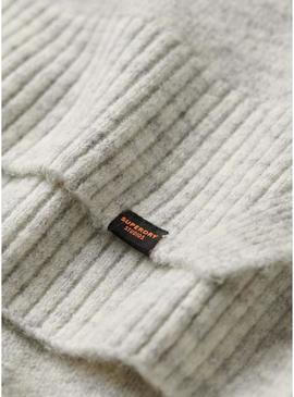 Camisola Superdry V-Neck Oversized Cinza para Mulher