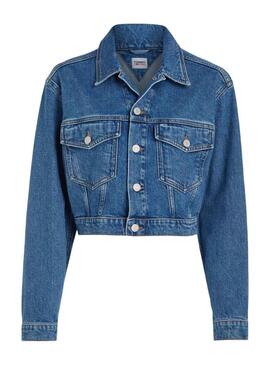 Casaca Denim Tommy Hilfiger Claire Azul Mulher