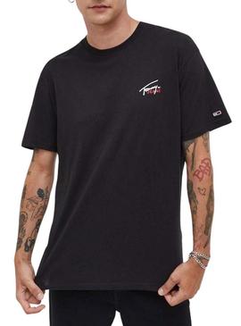 T-Shirt Tommy Jeans Small Flag Preto Homem