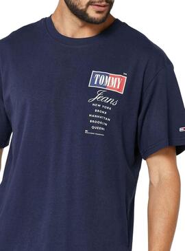 T-Shirt Tommy Jeans Relaxed Azul Marinho para Homem