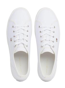 Sapatilhas Tommy Hilfiger Vulc Canvas Branco para Mulher.