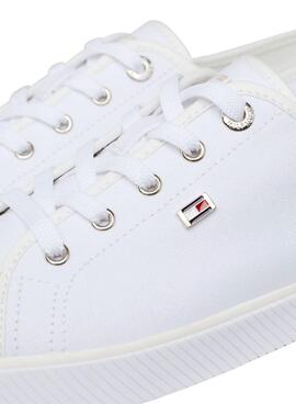 Sapatilhas Tommy Hilfiger Vulc Canvas Branco para Mulher.