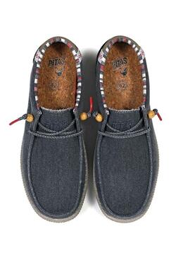 Sapatos Walkin Pitas Rustic Marino Para Homem