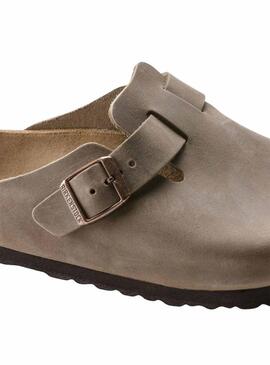 Tamancos Birkenstock Boston Oil Bege para Mulher.