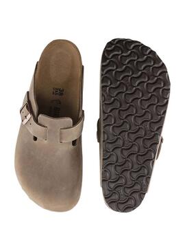 Tamancos Birkenstock Boston Oil Bege para Mulher.