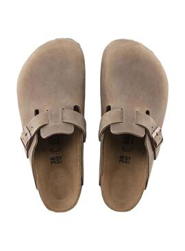 Tamancos Birkenstock Boston Oil Bege para Mulher.