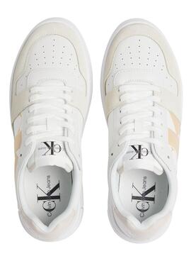Sapatos Calvin Klein em Pele com Plataforma Branco.