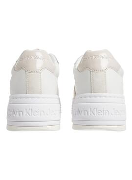 Sapatos Calvin Klein em Pele com Plataforma Branco.