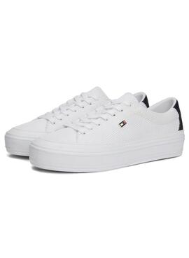 Sapatos Tommy Hilfiger Monotype Branco Mulher.