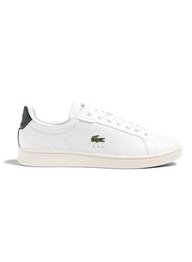 Sapatos Lacoste Carnaby Pro em couro branco para homens.