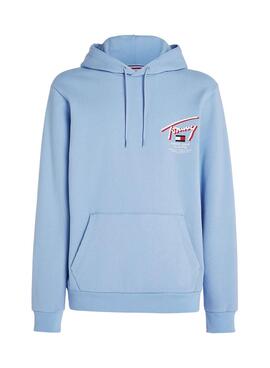 Moletom Tommy Jeans 3D Street Hood Azul para Homem