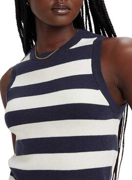 Top Levis Ocean Tank Stripe Marinho Para Mulher