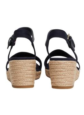 Sandálias Tommy Hilfiger Webbing Wedge Marino Mulher