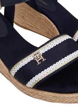 Sandálias Tommy Hilfiger Webbing Wedge Marino Mulher