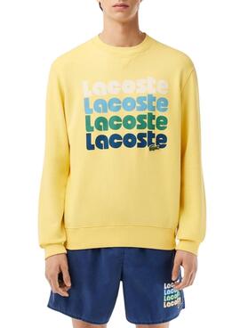 Moletom Lacoste Logo Retro Amarelo para Homem