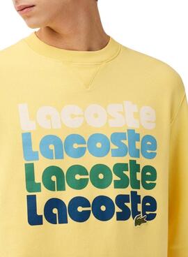 Moletom Lacoste Logo Retro Amarelo para Homem