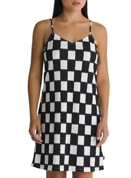 Vestido Vans Venton Checker Branco e Preto Para Mulher