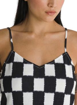 Vestido Vans Venton Checker Branco e Preto Para Mulher