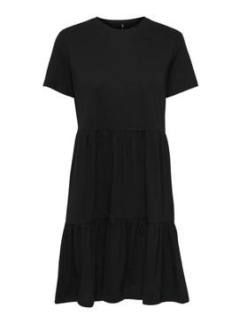 Vestido Only May Peplum Preto para Mulher