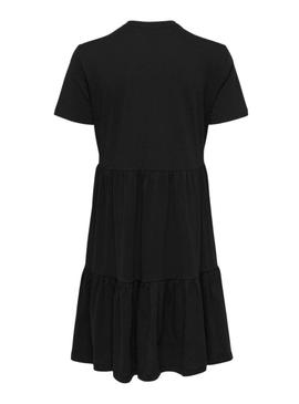 Vestido Only May Peplum Preto para Mulher