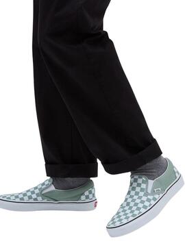 Sapatilhas Vans Slip-On Checkerboard Azul para Mulher.