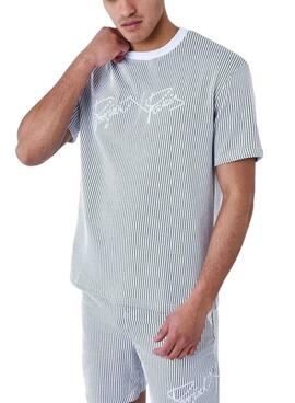 Camiseta Project x Paris Listras Cinza e Branco Para Homem