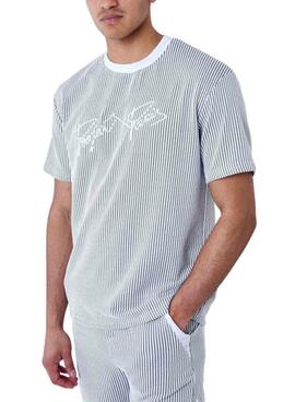 Camiseta Project x Paris Listras Cinza e Branco Para Homem