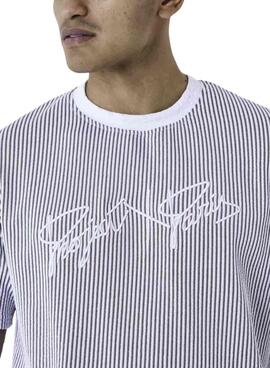 Camiseta Project x Paris Listras Cinza e Branco Para Homem