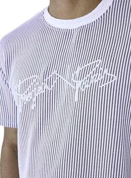 Camiseta Project x Paris Listras Cinza e Branco Para Homem