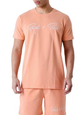 Camiseta Project  x Paris Bordada Coral para Homem