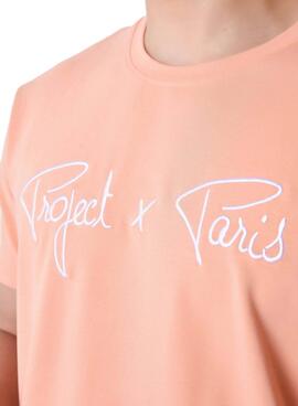 Camiseta Project  x Paris Bordada Coral para Homem