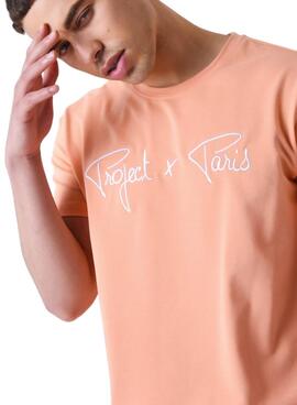 Camiseta Project  x Paris Bordada Coral para Homem