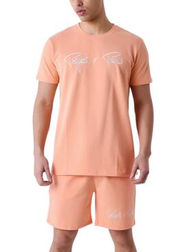 Camiseta Project  x Paris Bordada Coral para Homem