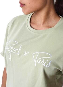 Camiseta Project x Paris Bordado Verde para Homens e Mulheres.